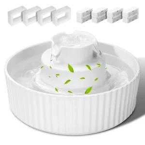 Water Fountain, 2.1L 70oz Porcelain Pet Drinking Dispenser